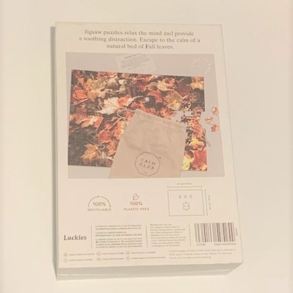 Luckies of London CALM CLUB Peace By Piece Fall Leaves Jigsaw Puzzle 500 pieces - Picture 5 of 8
